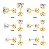 6Pair/Box Stud Earrings Cubic Zirconia 316L Stainless Steel Women Wedding Party Jewelry Accessories 3-8mm - Image 4
