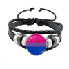 Lgbt Black Weave Leather Bracelet Bi Pride Glass Cabochon Gay Pride Rainbow Flag Photo Bangle Jewelry For Women Men Lovers Gift - Image 21