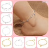 Dainty Silver 2 Layer Cubic Zirconia Anklet Gold Plated Summer Beach Jewelry Gift For Women Daily Birthday Gift - Image 1