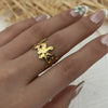 Stainless Steel Five-Petal Flower Ring in Multiple Colors - Image 21