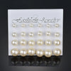 Korean Women Earrings 12 Pair/Set Beige White Pearl Simple Earrings Wedding Jewelry For Gift Valentine's Day gift - Image 25