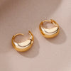 Chunky Drop Hoop Earrings for Women Stainless Steel Gold Color Piercing Earring Jewelry - Image 4