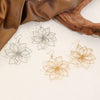 1 Pair Vintage Exaggerated Hollow Flower Metal Earrings For Women, Elegant Geometric Woven Drop Dangle Ear Jewelry - Image 5