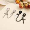Punk One-peice Tassel Clip Earrings Cross Hoop Earrings for Women Teens Men Ear Cuffs Alloy Hip Hop Jewelry Earing Metal Chain - Image 4