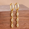 2PCS Cubic Zirconia Dangle Earring For Women Cute Gold Plated Long Chain Water Drop Earring Bridal Wedding Party Gifts - Image 2
