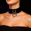 Women PU Leather Necklaces Collar Choker Heart Punk Rock Adjustable Collar Necklaces - Image 2