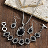 4Pcs/Set Vintage Boho Turquoise Jewelry Set Electroplating Alloy Necklace Bracelet Earrings Set Euramerican Style Classic - Image 9