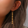 Gold Plated Snowflake Long Tassel Hoop Earrings 316L Stainless Steel Jewelry For Women Everyday Wear - Image 4