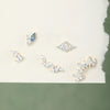Silver Zircon Stud Earrings 1PC Eight pointed star Women Gold/Silver Heart Flat back piercing Jewelry Gift - Image 54