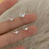 Silver Color Four Pointed Star Hoop Earrings For Women Simple Metal Cross Star Piercing Earrings Aesthetic Jewelry Gift - Image 1