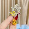 Green Yellow Leaves Flower Bouquet Wheat Ear Brooch for Women Creative Rhinestone Pin Suit Clothing Jewelry Accessories - Image 6