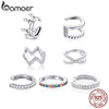 Silver Mono Clip Earrings for Girl CZ Platinum Plated Ear Cuffs Non Piercing for Women Wedding Party Jewelry - Image 2