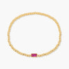 Stainless Steel Gold Plated Birthstone Bracelet For Women Pink Red Cubic Zirconia Chunky Beads Chain Bracelets Bangles - Image 7