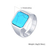 Stylish Stone Turquoise Ring for Men, Stainless Steel Signet Ring,Vintage Birthday Jewelry Gift for Him Dad - Image 8