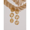 Stainless Steel Round Hollow Long Drop Earrings for Women Daily Charm Statement Jewelry Gift - Image 4