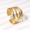 Stainless Steel Lava Irregular Hollow Ring for Women Metal Texture Daily Simple Stylish Golden Rings Jewelry - Image 20