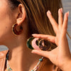 Stainless Steel Acrylici Resin Hoop Earrings for Women Classic Brown Pink Color Earrings Party Jewelry - Image 1