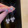 Letter D Asymmetric Long Tassel Zircon Earrings For Women Korean Sparkling Earrings Jewelry Party Gifts - Image 29