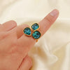 Carlidana Jewelry Open Rings Gold Plated Stainless Steel Simple Multi-Color Crystal Ring For Women Jewelry - Image 4