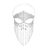 Stonefans Sexy Tassel Mask Bridal Face Glitters Custumes Full Halloween Facial Women's Luxury Rhinestone Long Masks Acessories