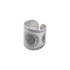 Thai Silver Craft Vintage sunflower Mens Rings Carven Design Domineering Ethnic Style Wide Ring Opening Banquet Jewelry - Image 6