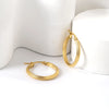 Punk Golden Plated Stainless Steel Reticulate Rhombus Hoops Earrings For Women Anti-Allergic Temperament Jewelry - Image 4