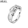 Metal Balls Fidget Rings Adjustable for Women Stress Relieve Finger Jewelry Rotatable Beads Ring Accessories - Image 10