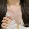 Pandent Necklace Silver Plated White Gold Gra Dainty Necklaces for Women - Image 6
