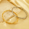 Lucky Bamboo Cuff Bracelet, Gold Color Stainless Steel Bangle for Women, Elegant Wedding Jewelry, Gift with Meaning - Image 3