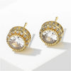 Sugar Cube Geometric Stud Earrings For Women Full Inlay Zircon Piercing Earring Engagement Wedding Jewelry - Image 13