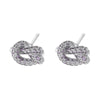 Multicoloured Zirconia Stud Earrings Women's Dazzling Round Knot Earrings Wedding Party Jewellery Gift - Image 8