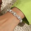 Wedding Bridal Jewelry 1-10 Row Cuff CZ Rhinestone Crystal Stretch Strand Bracelet Bangle - Image 30
