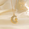 Star Moon Rhinestone Necklace For Women Simple Titanium Steel Zircon Choker Chain Jewelry Accessory Daily Party Gift - Image 4