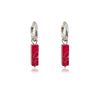 Silver Stainless Steel Earrings Steinohrringe Woman Square Stone Hoop Earrings Spring - Image 13