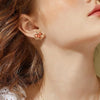Maple Leaf Stud Earrings for Women Statement Cluster CZ Earring Gold Plated Wedding Prom Birthday Jewelry Gift - Image 5
