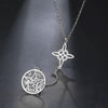 Double Amulet Protection Necklace Witch Knot Pentagram Tetragrammaton Stainless Steel Protection Jewerly - Image 1