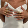 Irregular Hollow Geometric Open Ring Set 14 Pieces - Image 9