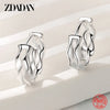 Silver Gold Round Wave Hoop Earrings For Women Jewelry - Image 4