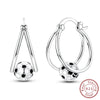 Silver Hoop Earrings Shining Star Moon Square Bow Stud Earrings for Women Jewelry Accessories - Image 10