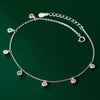 Silver Color Elegant Round Zircon Anklet for Women Light Summer Boho CZ Beads Chain Foot Chain Party Jewelry Gifts - Image 1