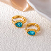 316L Stainless Steel Heart Water Drop Square Zircon Hoop Earrings For Women Men Personality Design Jewelry Gifts - Image 22