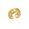Zircon Double Star Rings For Women Gold Color Stainless Steel Opening Stars Finger Ring Wedding Party Aesthetic Jewelry Gift - Image 7