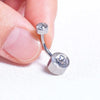 1PC Titanium Belly Button Ring 14G 6/8/10/12mm Internal Thread Cubic Zirconia Belly Piercing Jewelry Navel Piercings Gift - Image 3