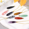 Csja Water Drop Necklaces Crystal Pendant Stainless Steel Chain Necklace for Women Stone Amethyst Jewelry Gift - Image 2