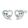 Silver Cat panda koala deer unicorn elephant Zircon Earrings for Women Jewelry Wedding Birthday Gift - Image 17