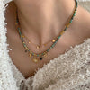 Vintage Bohemian Style Stone Beads Necklace for Women Charm Mang Star Pendant Stacked Clavicle Chain Jewelry Gifts - Image 1