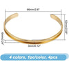 4Pcs 4 Colors C-Shaped Blank Cuff Bangles Sets Stainless Steel Grooved Cuff Bangles Open Blank Bracelet Hair Tie making kit - Image 3