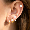 5PCS/10PCS Stainless Steel Zircon Flower Stud Earrings Sets For Women Four Leaf Grass Hoop Earring Daily Wear Jewelry - Image 2