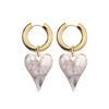 Acrylic Resin Leopard Heart Pendant Hoop Earrings Woman Gold Color Thick Stainless Steel Ear Buckle Female Jewelry - Image 18