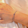 Stainless Steel Double Snake Chain Love Knot Bracelet with Adjustable Length - Image 6